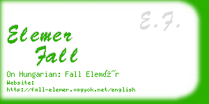 elemer fall business card